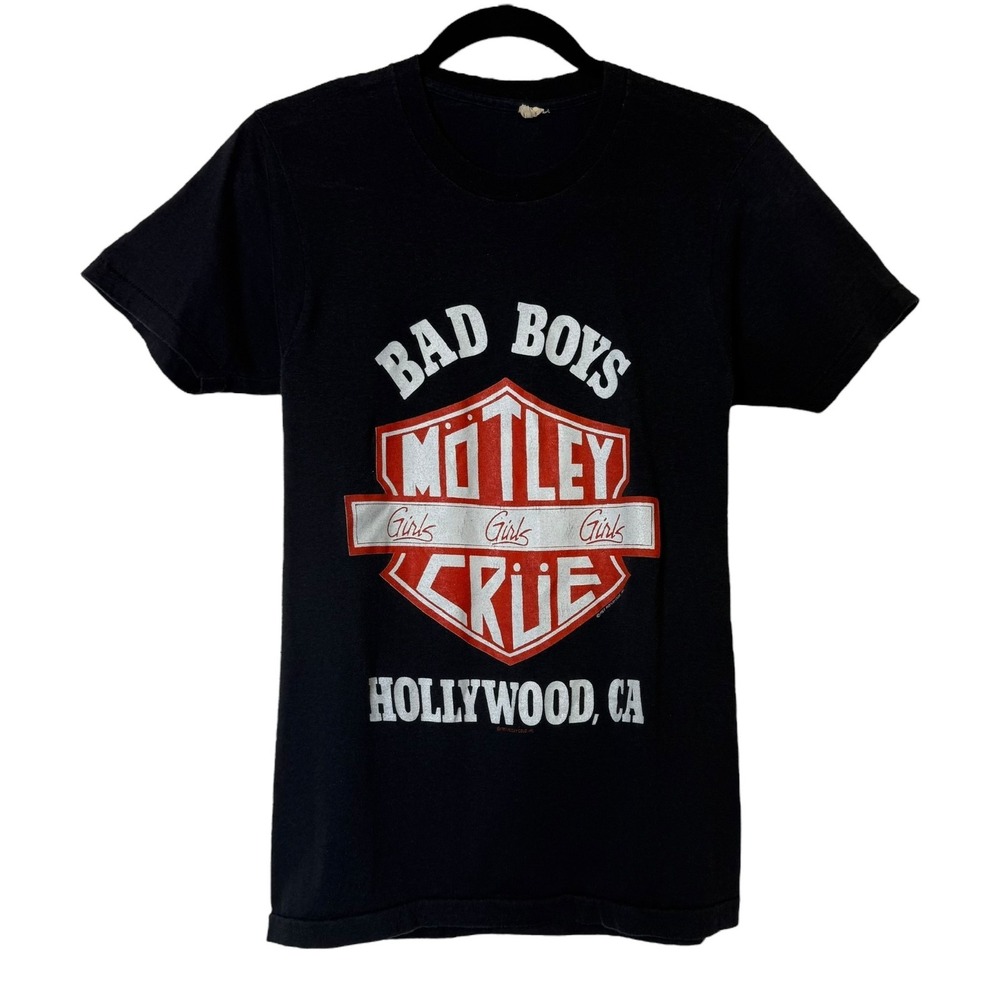 Vintage Motley Crue Bad Boys GIRLS GIRLS GIRLS T-Shirt Hollywood CA 1987-1988